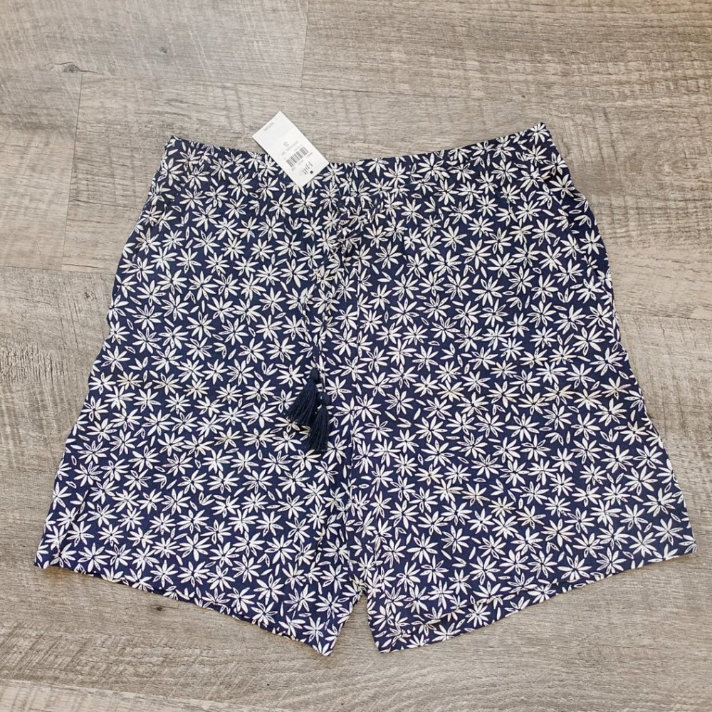 ✿ J. Jill ✿ Floral Daisy Print Pull On Tassel Tie Shorts Small NWT